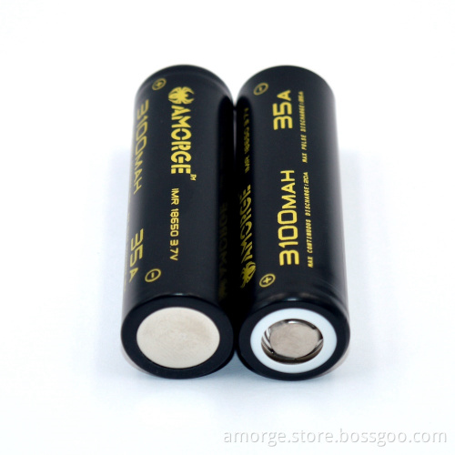 Amorge IMR18650 3.7V 3100mAh 35A High Drain Rechargeable Battery for Vape